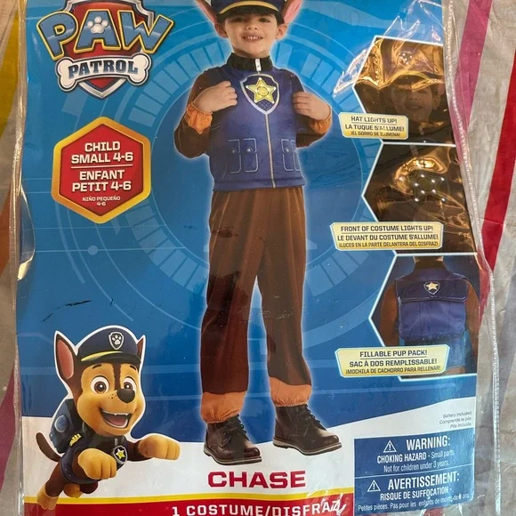 Paw Patrol Chase Costume - Blue and Brown - Picture 3 of 11